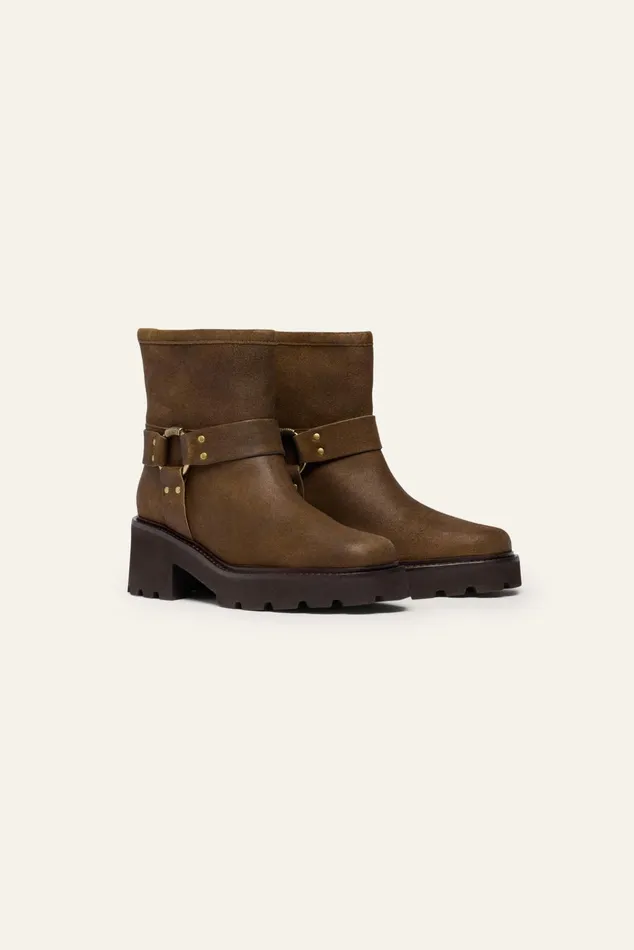 BikerStyle Ankle Boots Conda Brown Women Baandsh Shoes