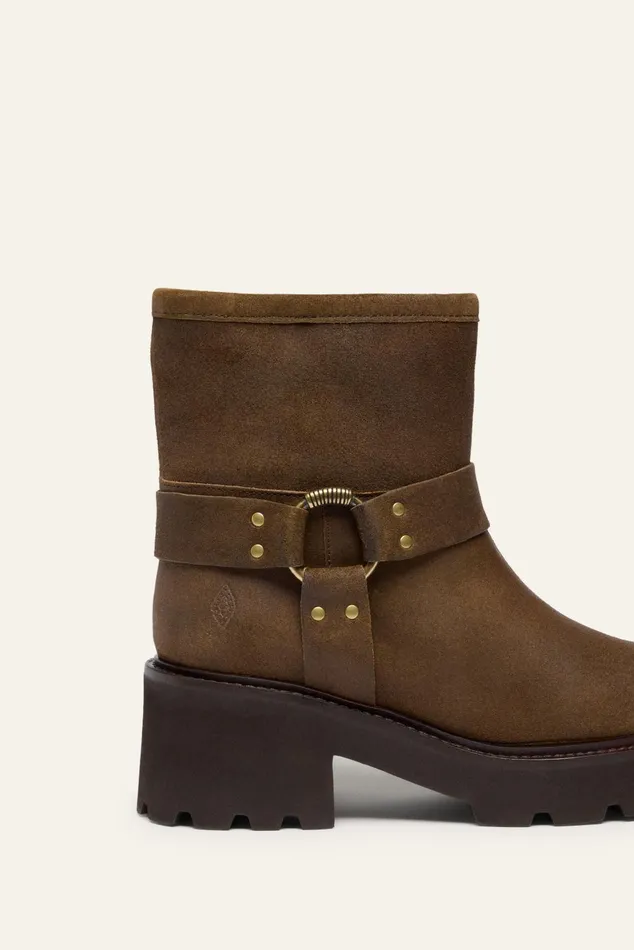 BikerStyle Ankle Boots Conda Brown Women Baandsh Shoes