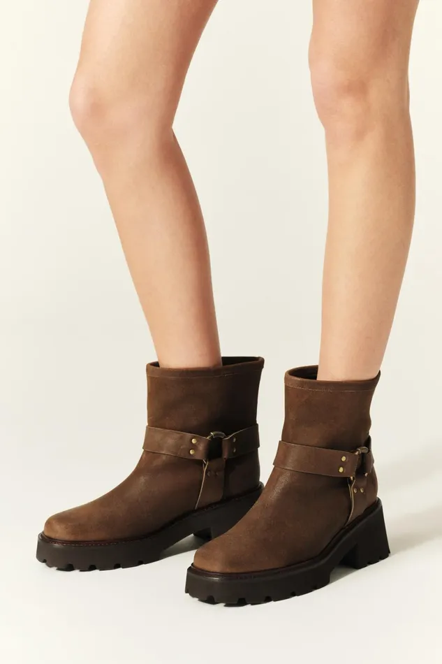 BikerStyle Ankle Boots Conda Brown Women Baandsh Shoes
