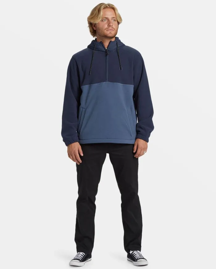 Billabong ADiv Boundary Hooded HalfZip Pullover Dusty Navy Mens Hoodies and Fleece Billabong ADiv Boundary Hooded HalfZip Pullover Dusty Navy Mens Hoodies and Fleece