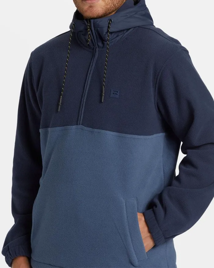 Billabong ADiv Boundary Hooded HalfZip Pullover Dusty Navy Mens Hoodies and Fleece Billabong ADiv Boundary Hooded HalfZip Pullover Dusty Navy Mens Hoodies and Fleece