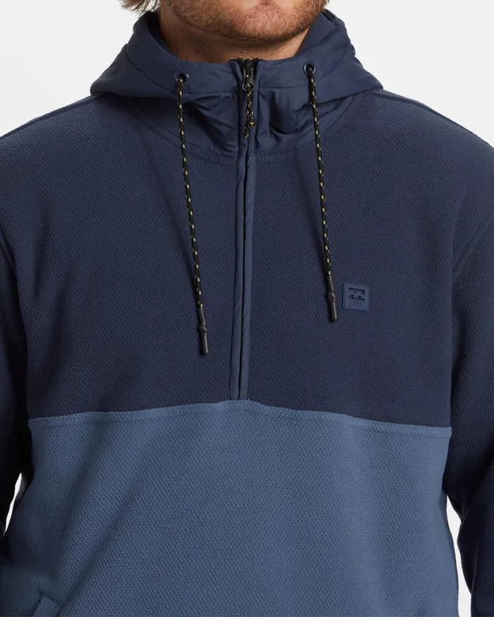 Billabong ADiv Boundary Hooded HalfZip Pullover Dusty Navy Mens Hoodies and Fleece Billabong ADiv Boundary Hooded HalfZip Pullover Dusty Navy Mens Hoodies and Fleece