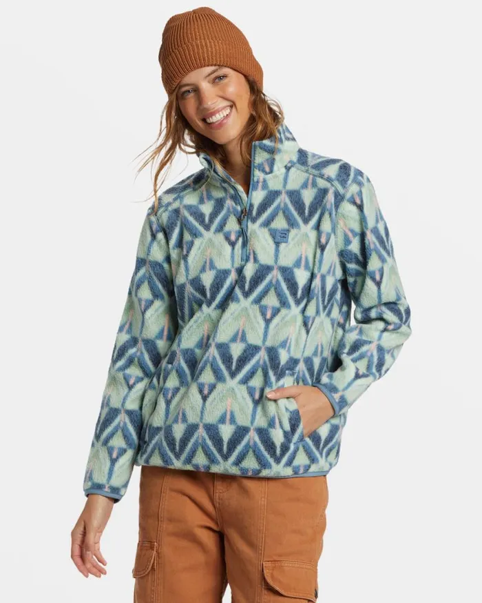 Billabong ADiv Boundary Mock 3 HalfZip Pullover Sweatshirt Blue Shadow Womens Sweatshirts and Fleece Billabong ADiv Boundary Mock 3 HalfZip Pullover Sweatshirt Blue Shadow Womens Sweatshirts and Fleece