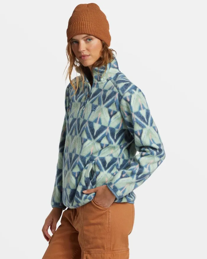 Billabong ADiv Boundary Mock 3 HalfZip Pullover Sweatshirt Blue Shadow Womens Sweatshirts and Fleece Billabong ADiv Boundary Mock 3 HalfZip Pullover Sweatshirt Blue Shadow Womens Sweatshirts and Fleece