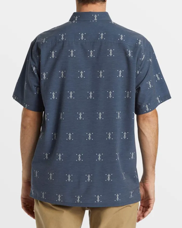 Billabong ADiv Surftrek Trail Short Sleeve Shirt Navy Heather Mens Shirts