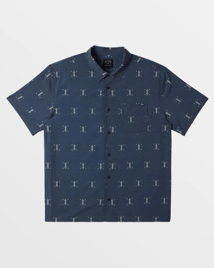 Billabong ADiv Surftrek Trail Short Sleeve Shirt Navy Heather Mens Shirts
