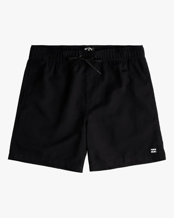 Billabong All Day Layback 16034 Elastic Waist Shorts Black Mens Layback Boardshorts Billabong All Day Layback 16034 Elastic Waist Shorts Black Mens Layback Boardshorts
