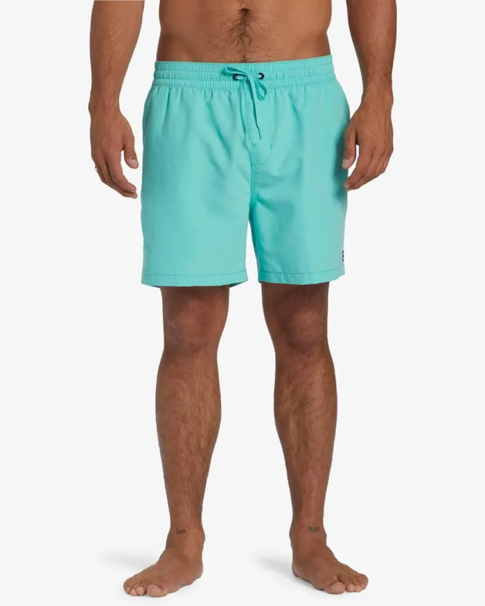 Billabong All Day Layback 16034 Elastic Waist Shorts Poolside Blue Mens Layback Boardshorts