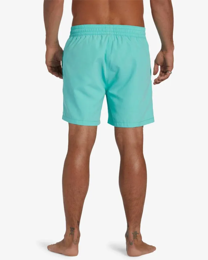 Billabong All Day Layback 16034 Elastic Waist Shorts Poolside Blue Mens Layback Boardshorts