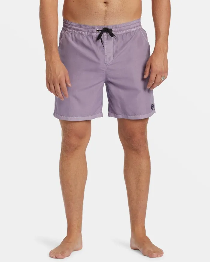 Billabong All Day Overdyed Layback 17034 Volley Shorts Purple Ash Mens Layback Boardshorts