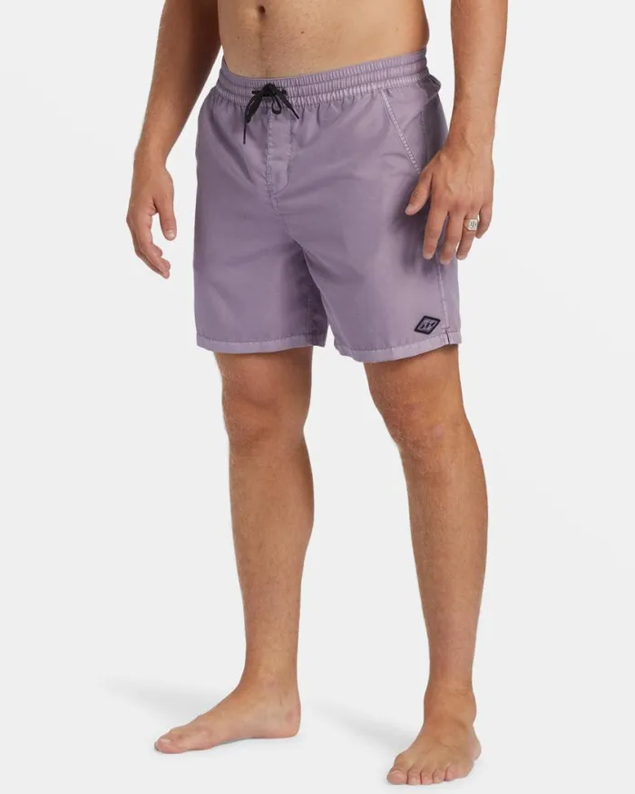 Billabong All Day Overdyed Layback 17034 Volley Shorts Purple Ash Mens Layback Boardshorts
