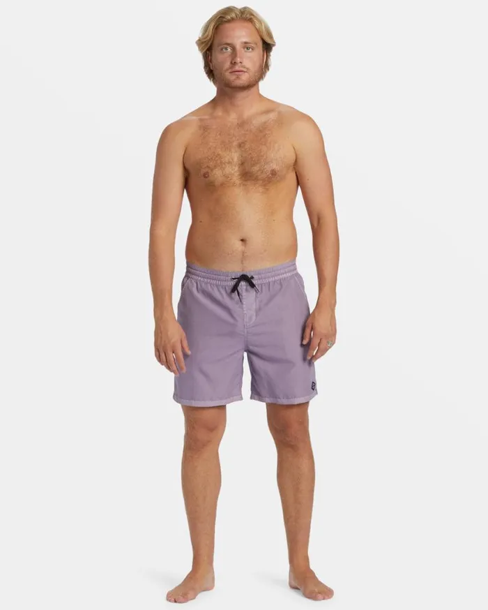Billabong All Day Overdyed Layback 17034 Volley Shorts Purple Ash Mens Layback Boardshorts