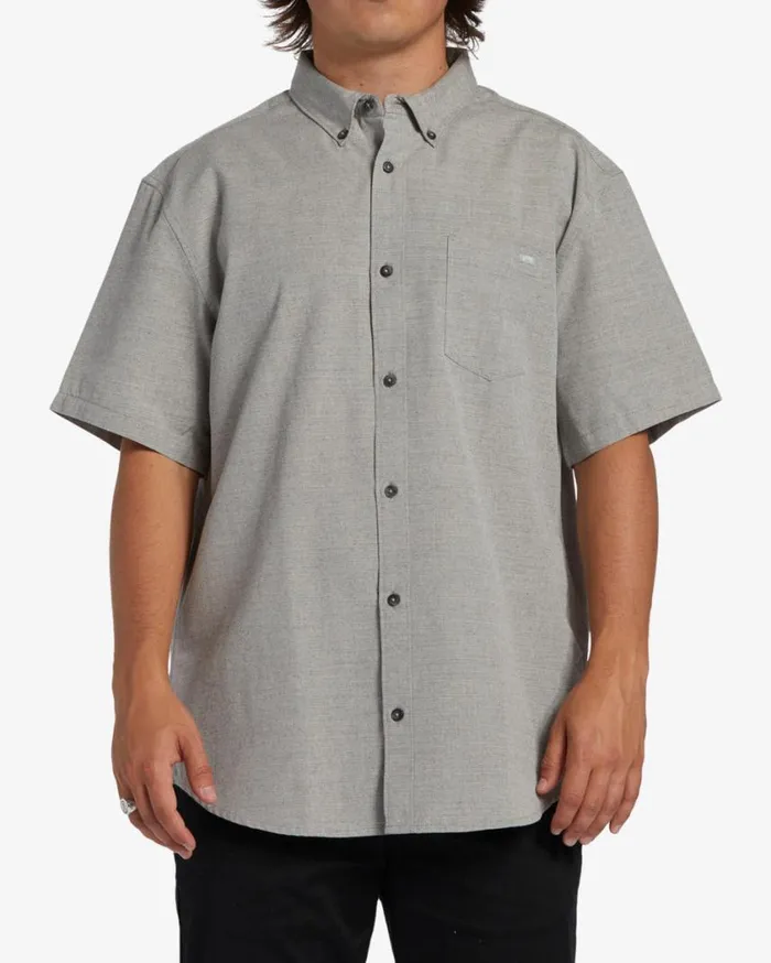 Billabong All Day Short Sleeve Shirt Light Grey Mens Shirts