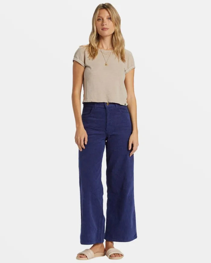 Billabong Be Free Corduroy Pants I Sea Indigo Womens Jeans and Pants