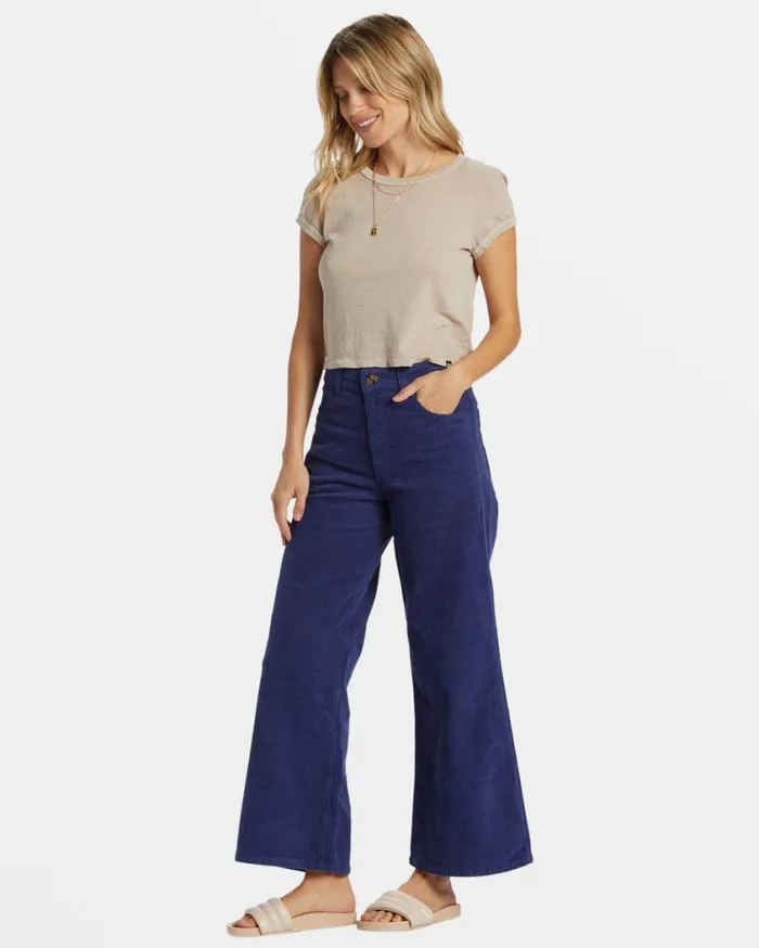 Billabong Be Free Corduroy Pants I Sea Indigo Womens Jeans and Pants