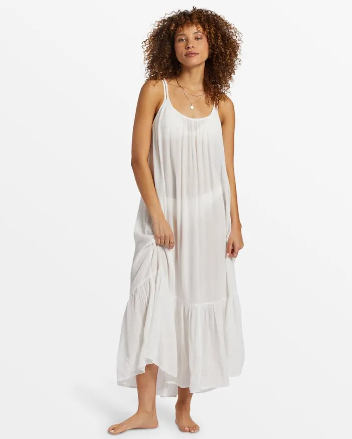 Billabong Blue Tides Beach Midi Dress Salt Crystal Womens Dresses
