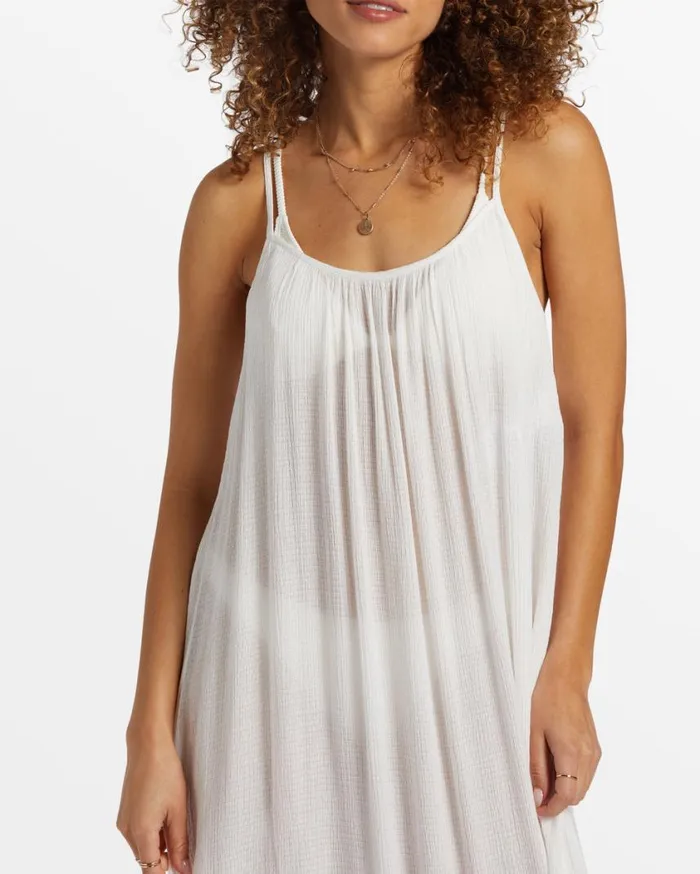 Billabong Blue Tides Beach Midi Dress Salt Crystal Womens Dresses