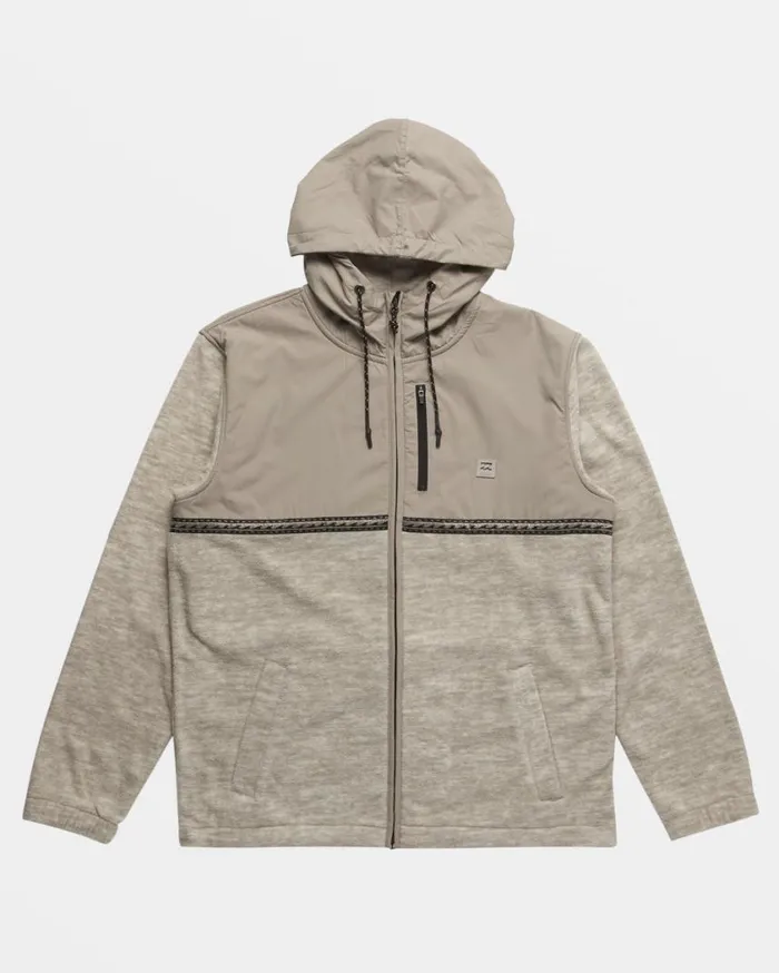 Billabong Boundary Lite ZipUp Hoodie Oatmeal Heather Mens Hoodies and Fleece