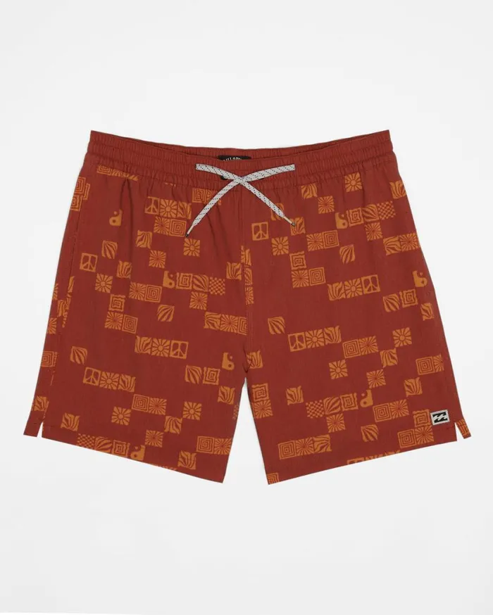 Billabong Boys Boys Sundays Layback Elastic Waist 16034 Shorts Rust Mens Boys039 Boardshorts