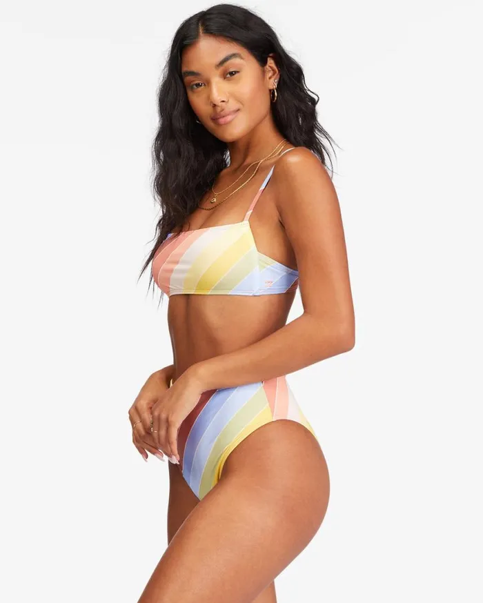 Billabong Brighter Daze Square Ruched Bralette Bikini Top Multi Womens Bikinis Billabong Brighter Daze Square Ruched Bralette Bikini Top Multi Womens Bikinis