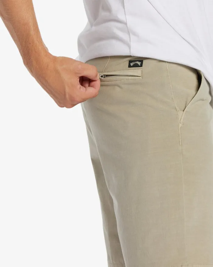 Billabong Crossfire Wave Washed 18034 Hybrid Submersible Shorts Oyster Mens Shorts