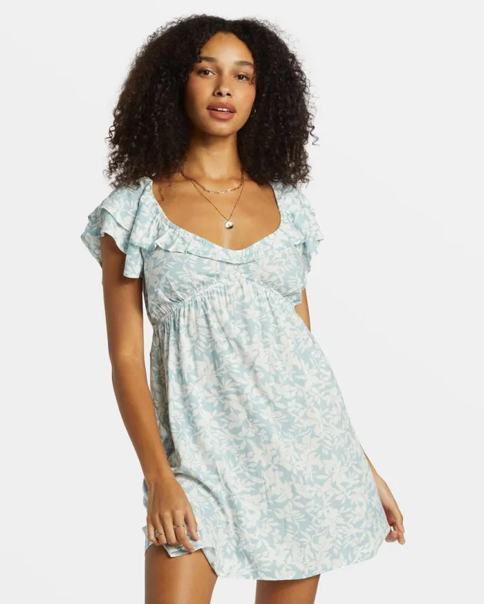 Billabong Enchant Me Mini Dress Dusk Blue Womens Dresses
