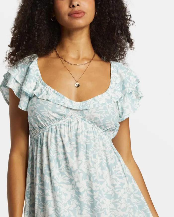 Billabong Enchant Me Mini Dress Dusk Blue Womens Dresses Billabong Enchant Me Mini Dress Dusk Blue Womens Dresses