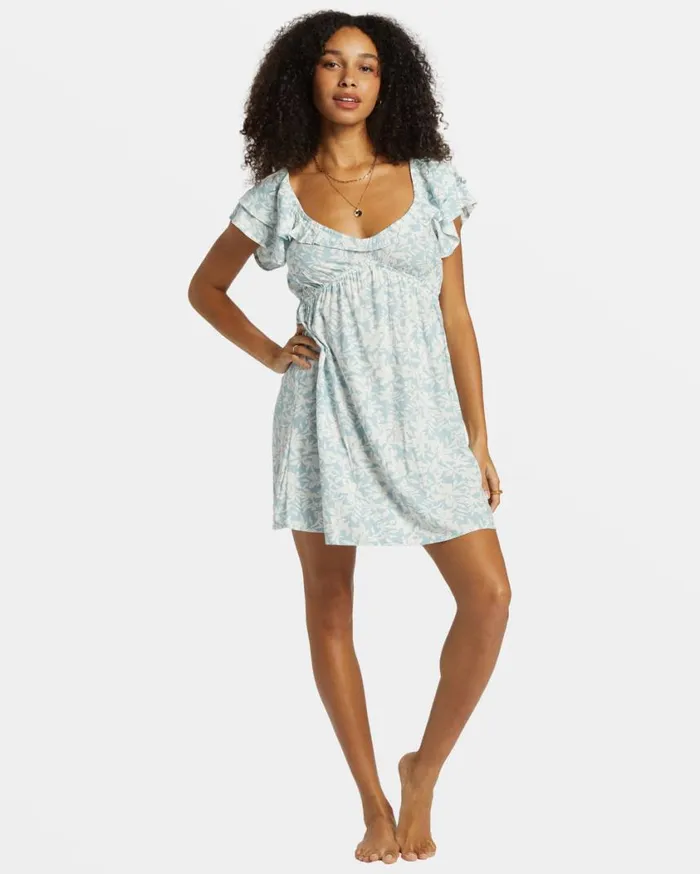 Billabong Enchant Me Mini Dress Dusk Blue Womens Dresses Billabong Enchant Me Mini Dress Dusk Blue Womens Dresses