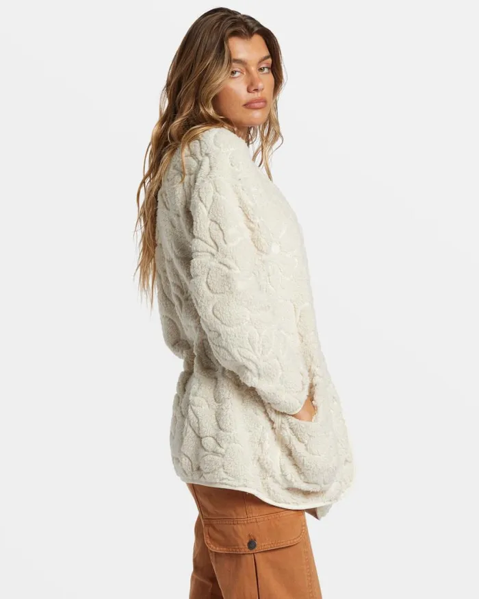 Billabong Fireside Cozy Buttoned Fleece Jacket White Cap Womens Sweatshirts and Fleece Billabong Fireside Cozy Buttoned Fleece Jacket White Cap Womens Sweatshirts and Fleece