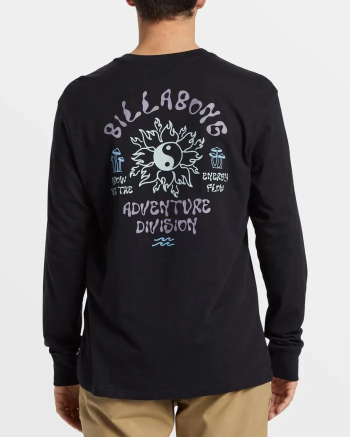 Billabong Flow Long Sleeve TShirt Black Mens TShirts