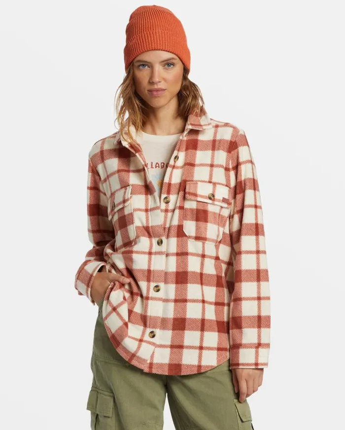 Billabong Forge Fleece Shacket Sweet Chocolate Womens Jackets