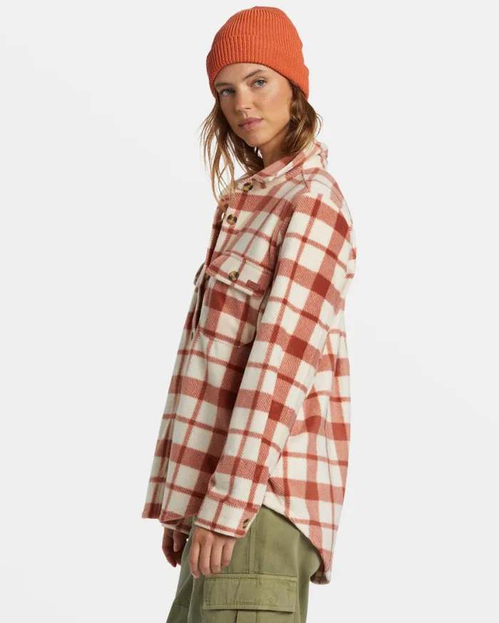 Billabong Forge Fleece Shacket Sweet Chocolate Womens Sweatshirts and Fleece Billabong Forge Fleece Shacket Sweet Chocolate Womens Sweatshirts and Fleece