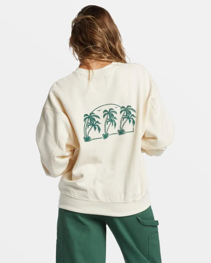 Billabong Fresh Take Pullover Sweatshirt White Cap Womens Sweatshirts and Fleece