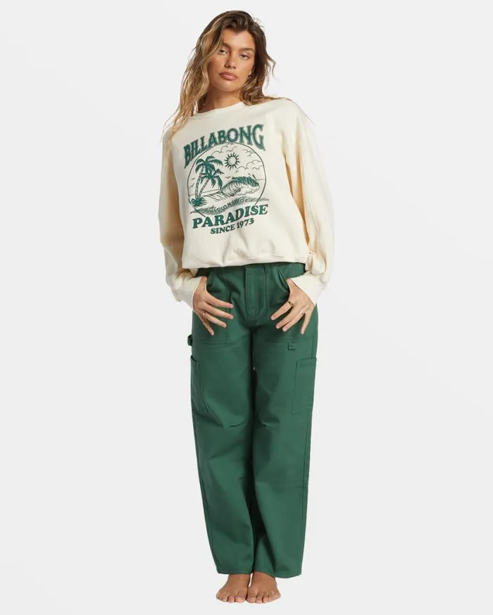 Billabong Fresh Take Pullover Sweatshirt White Cap Womens Sweatshirts and Fleece