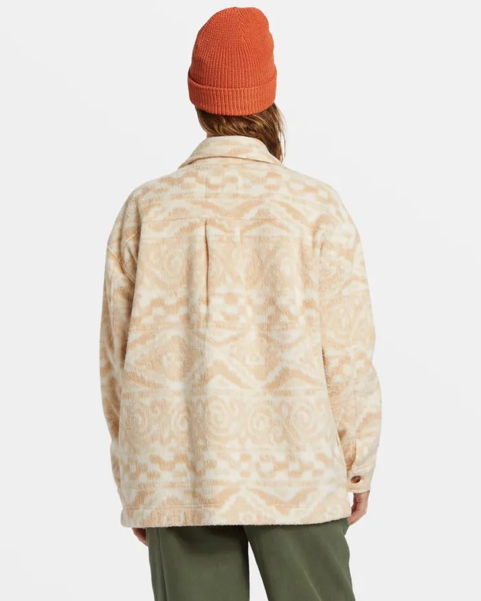Billabong Happy Camper Shacket Button Sweater Wet Sand Womens Tops Billabong Happy Camper Shacket Button Sweater Wet Sand Womens Tops