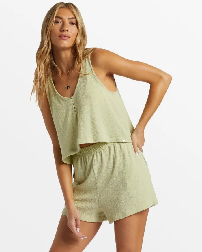 Billabong Harbor Boxy Tank Top Light Avocado Womens Tops Billabong Harbor Boxy Tank Top Light Avocado Womens Tops