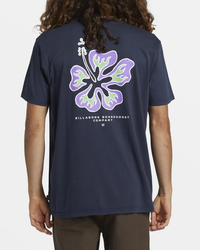 Billabong Hibiscus TShirt Navy Mens TShirts