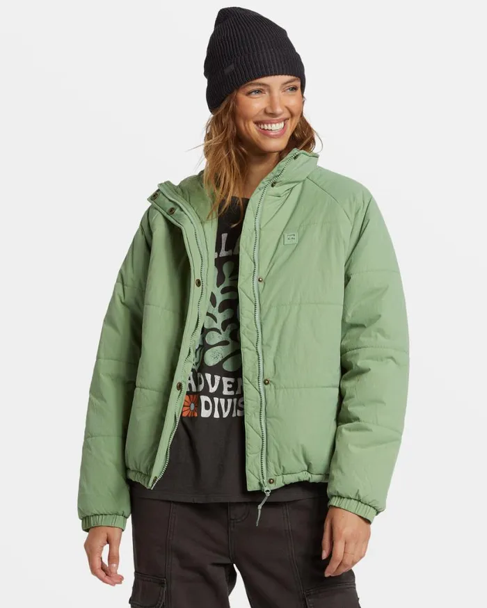 Billabong High Route Puffer Jacket Salty Sage Womens Jackets