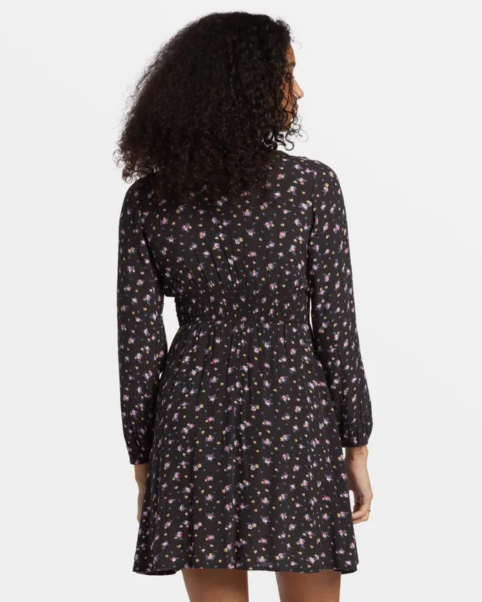 Billabong In Ur Dreams LongSleeve Mini Dress Black Sands Womens Dresses