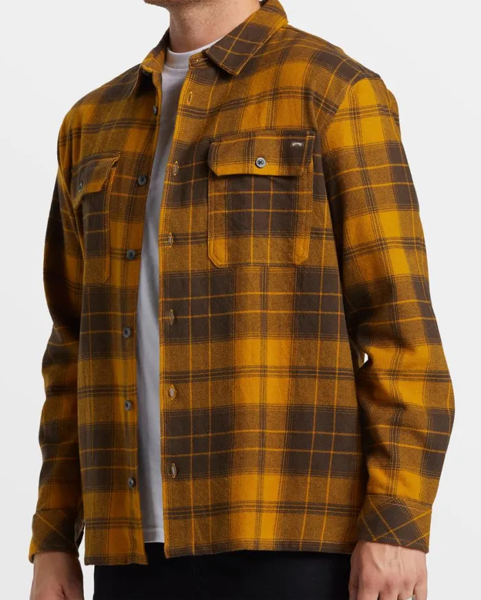 Billabong Offshore Long Sleeve Flannel Shirt Dijon Mens Shirts Billabong Offshore Long Sleeve Flannel Shirt Dijon Mens Shirts