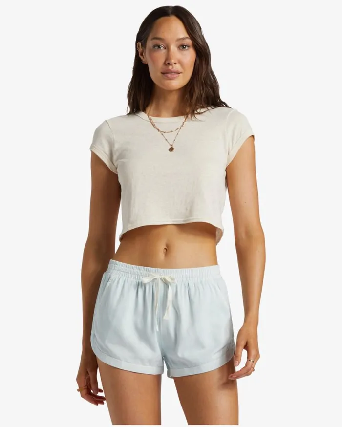 Billabong Road Trippin Elastic Waist Shorts Dusk Blue Womens Shorts