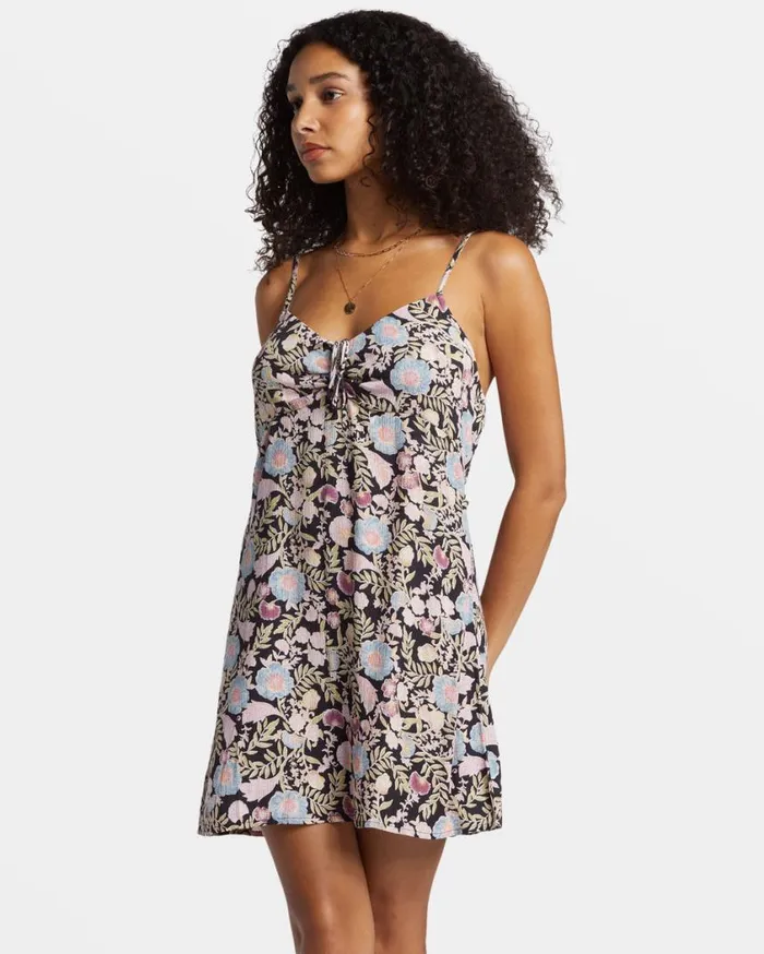 Billabong Sun Chaser Mini Slip Dress Black Sands Womens Dresses