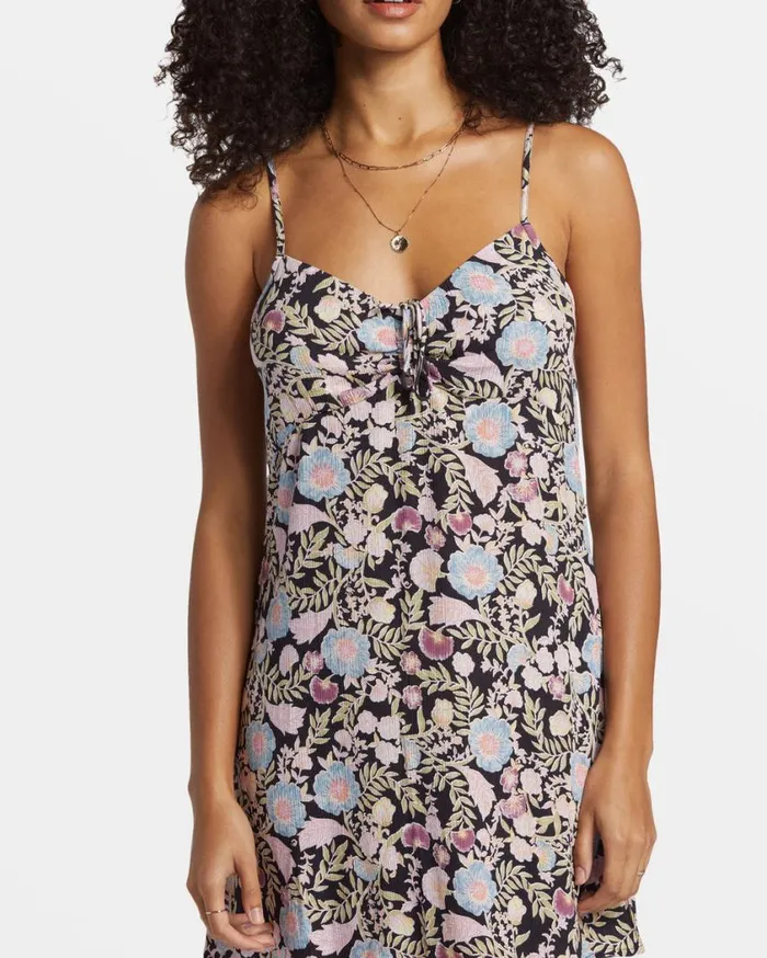 Billabong Sun Chaser Mini Slip Dress Black Sands Womens Dresses