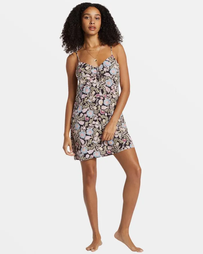 Billabong Sun Chaser Mini Slip Dress Black Sands Womens Dresses