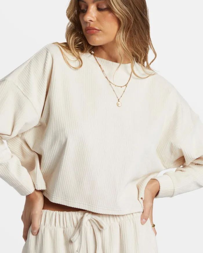 Billabong Sweet Sun Crewneck Sweatshirt White Cap Womens Sweatshirts and Fleece Billabong Sweet Sun Crewneck Sweatshirt White Cap Womens Sweatshirts and Fleece