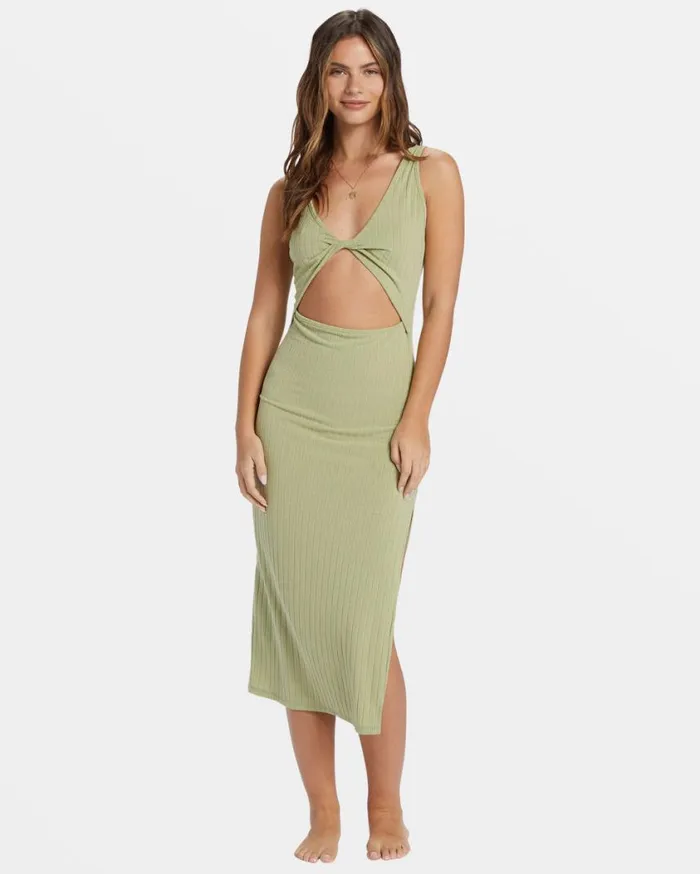 Billabong Take A Look Rib Knit Dress Avocado Womens Dresses Billabong Take A Look Rib Knit Dress Avocado Womens Dresses