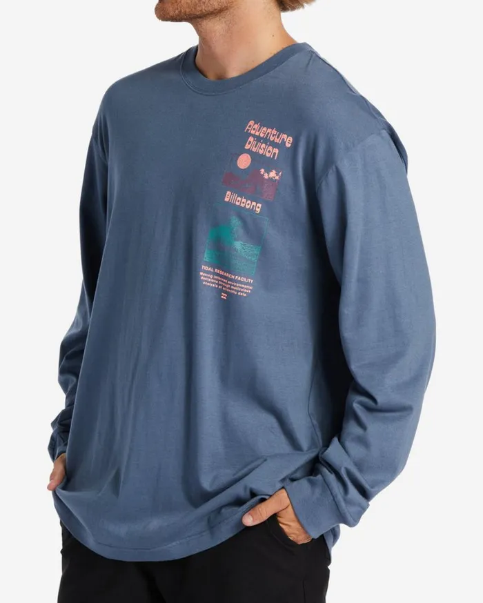 Billabong Tidal Research Long Sleeve TShirt North Sea Mens TShirts Billabong Tidal Research Long Sleeve TShirt North Sea Mens TShirts