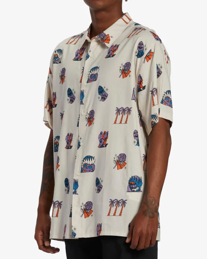 Billabong Turn The Tide Woven Shirt Stone Mens Shirts Billabong Turn The Tide Woven Shirt Stone Mens Shirts