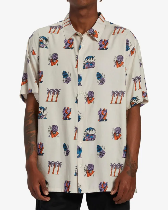Billabong Turn The Tide Woven Shirt Stone Mens Shirts Billabong Turn The Tide Woven Shirt Stone Mens Shirts
