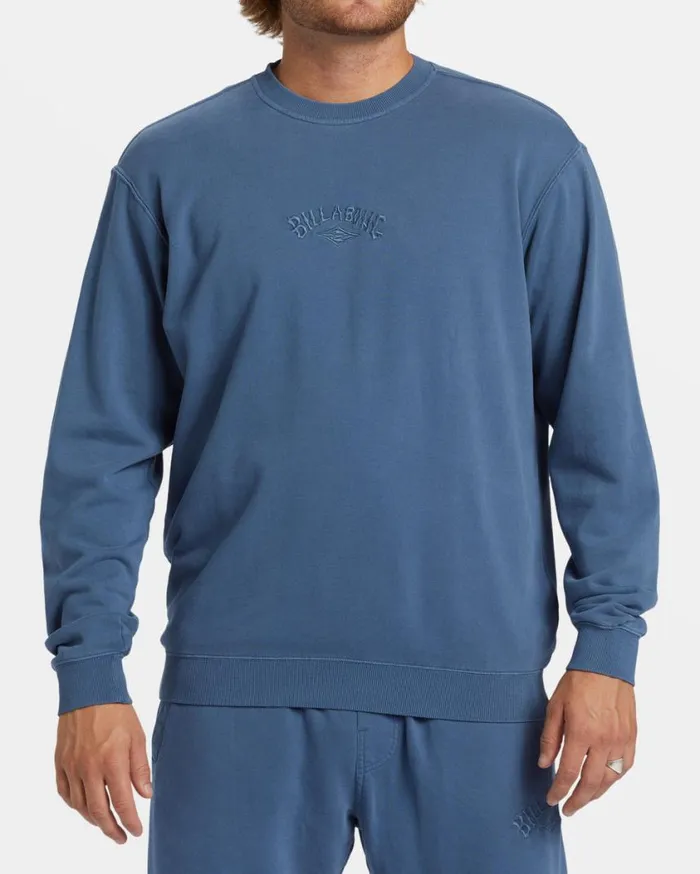 Billabong Wave Washed Crewneck Sweatshirt Slate Blue Mens Hoodies and Fleece
